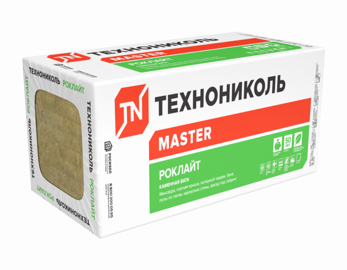Утеплитель РОКЛАЙТ, 1200х600х100 мм, (4 плит, 2,88 кв.м)