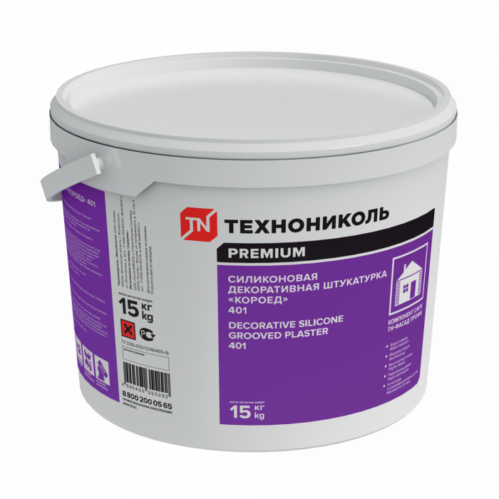 Силиконовая декоративная штукатурка ТЕХНОНИКОЛЬ 401 "короед" 2 мм (577009)
