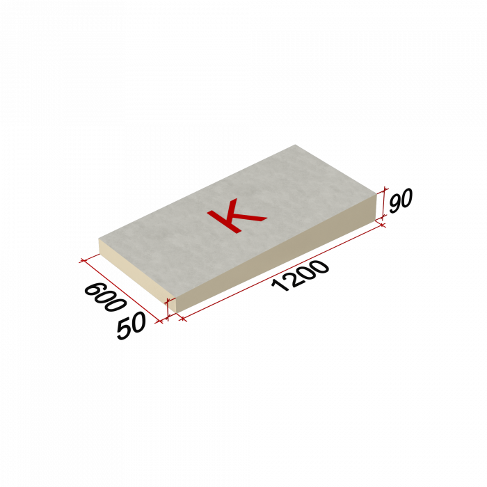 LOGICPIR Slope -3,4% (K) СХМ/СХМ 1200х600х50-90 (упак, 8 плит, 5,7600 кв.м)