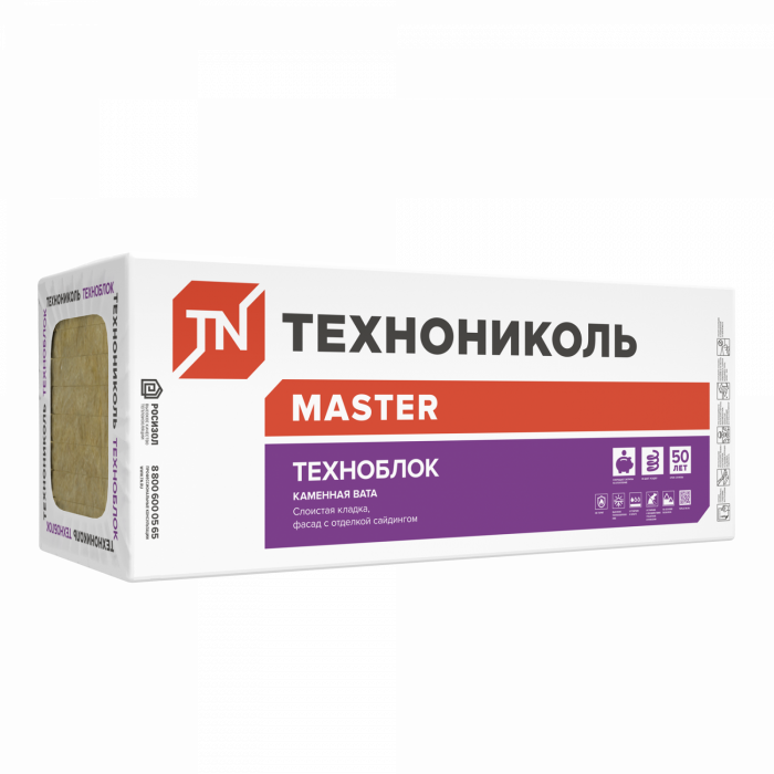 Утеплитель ТЕХНОБЛОК СТАНДАРТ (12 плит, 8,64 кв.м) 1200х600х50 мм