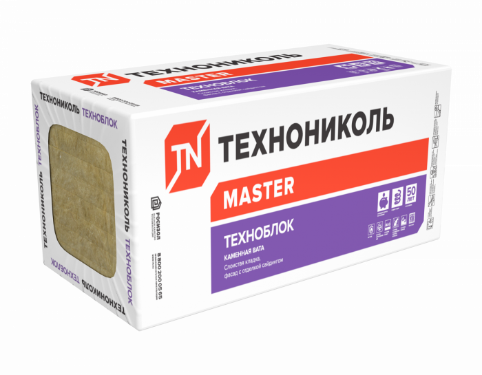 Утеплитель ТЕХНОБЛОК СТАНДАРТ (12 плит, 8,64 кв.м) 1200х600х50 мм