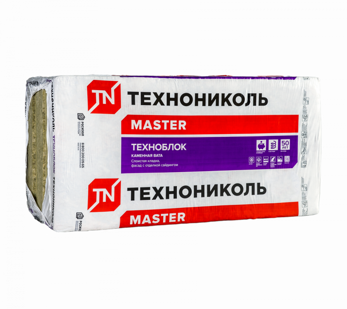 Утеплитель ТЕХНОБЛОК СТАНДАРТ (12 плит, 8,64 кв.м) 1200х600х50 мм