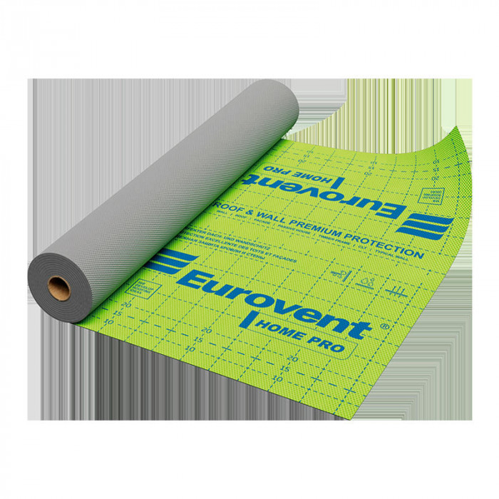 Мембрана Евровент (Eurovent) HOME PRO гидро-ветрозащитная супердиффузионная 135 г/м2 75 м2