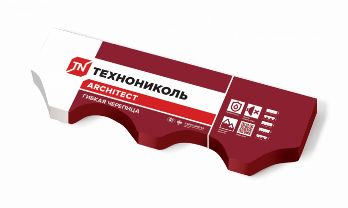 ТЕХНОНИКОЛЬ гибкая черепица Финская Соната Красный (3 кв.м.), уп. (681838)