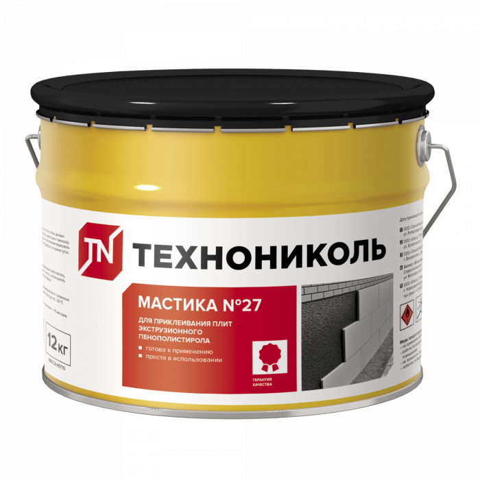 Мастика приклеивающая ТЕХНОНИКОЛЬ №27, ведро, 12 кг