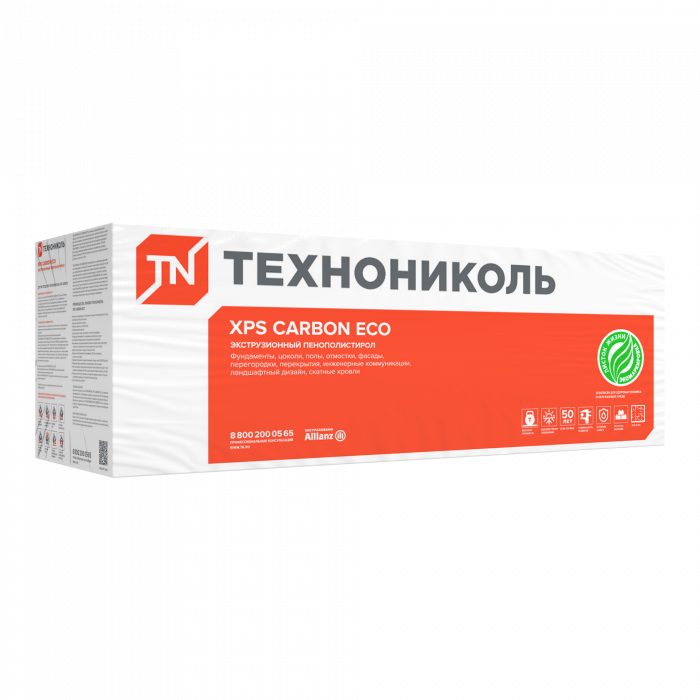 Экструдированный пенополистирол XPS CARBON ECO SP (УШП) 2360х580х100-L (4 плит, 5,47 кв.м)