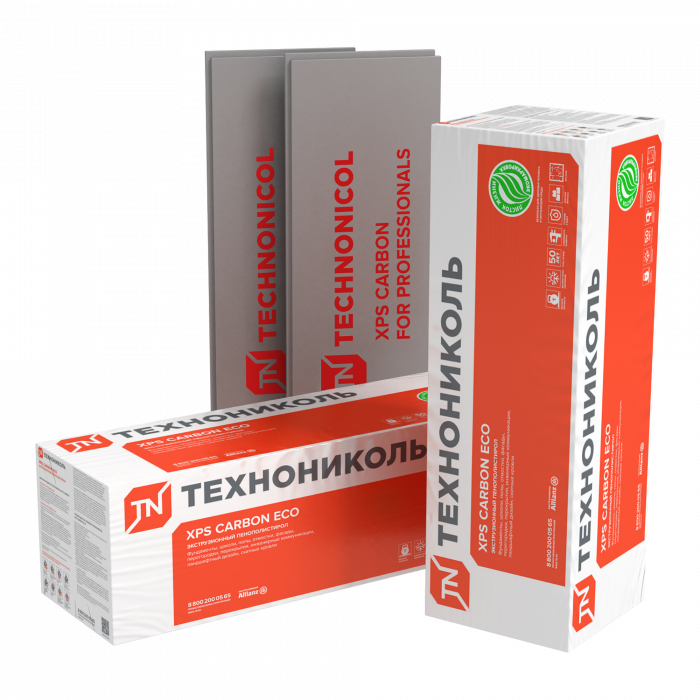 Экструдированный пенополистирол XPS CARBON ECO SP (УШП) 2360х580х100-L (4 плит, 5,47 кв.м)