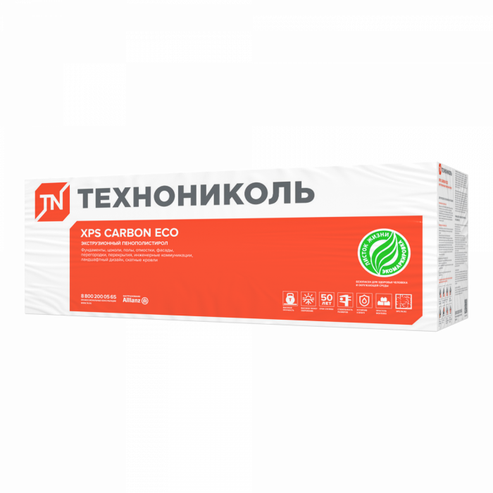 Экструдированный пенополистирол XPS CARBON ECO SP (УШП) 2360х580х100-L (4 плит, 5,47 кв.м)