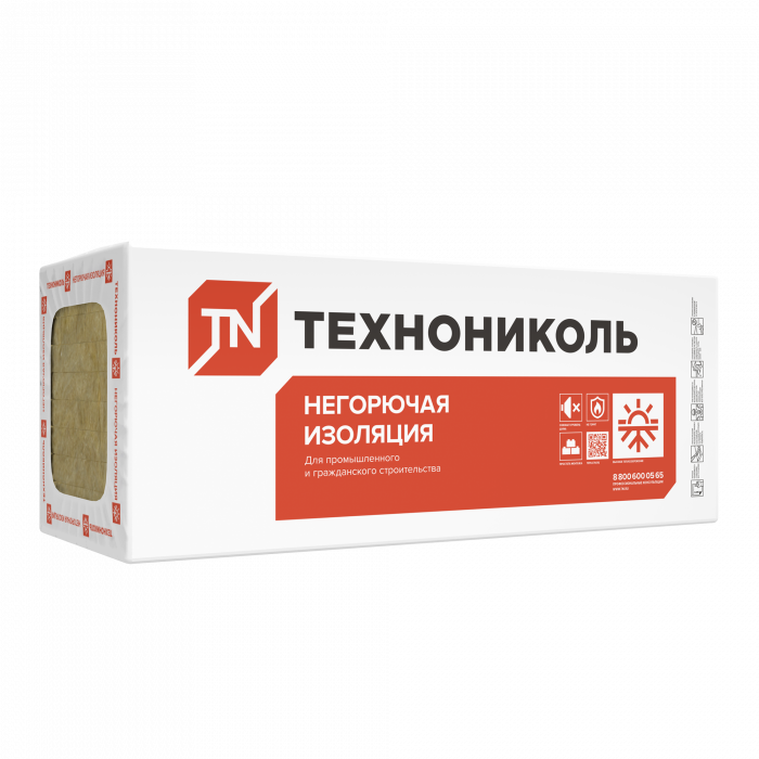 Утеплитель ТЕХНОРУФ Н ПРОФ, 1200Х600Х100 мм, (3 плиты, 2,16 кв. м)