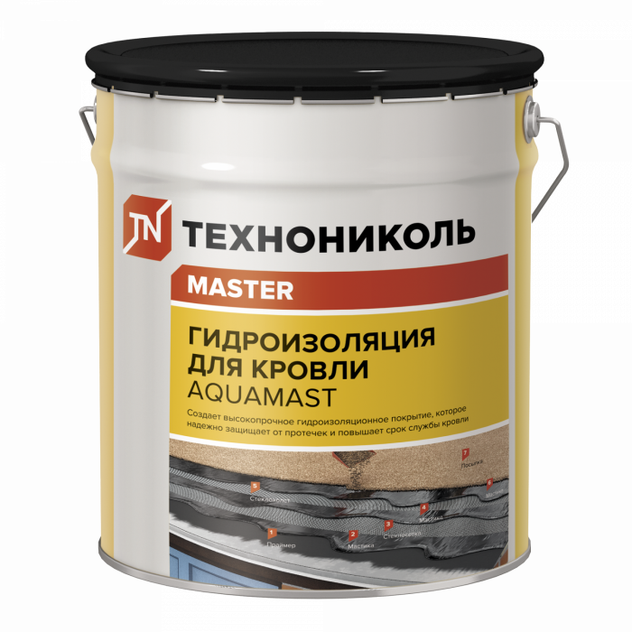 Мастика битумно-резиновая AquaMast, ведро 18 кг
