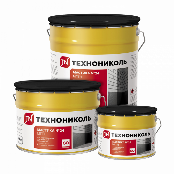 Мастика гидроизоляционная №24 (МГТН), ведро 10 кг