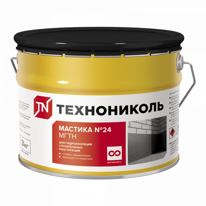 Мастика гидроизоляционная №24 (МГТН), ведро 3 кг
